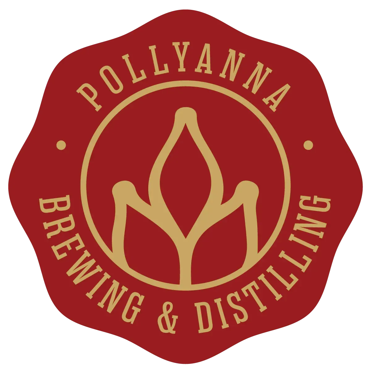 The logo for pollyanna brewing and distilling