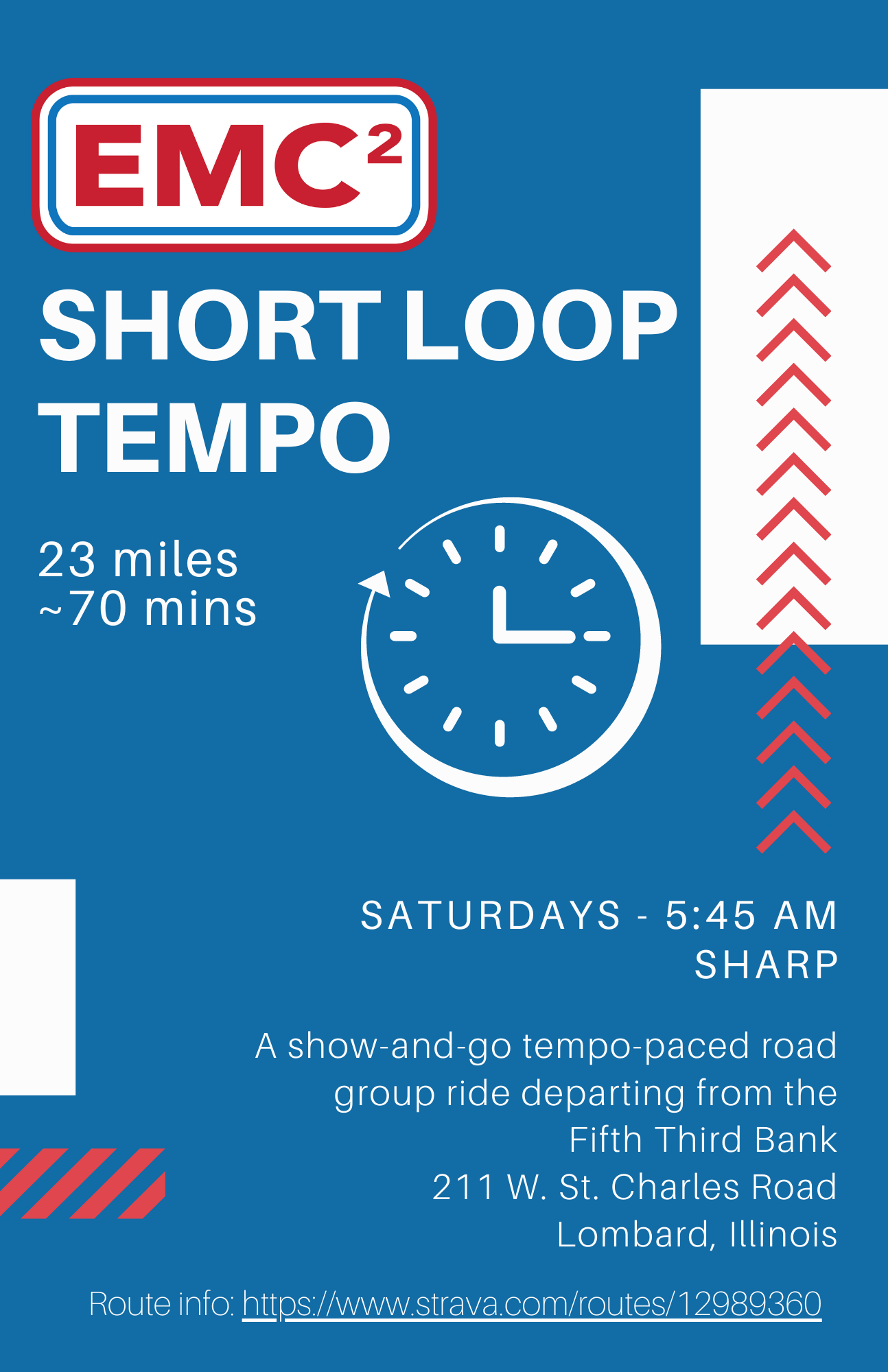 A blue poster with a clock on it that says short loop tempo