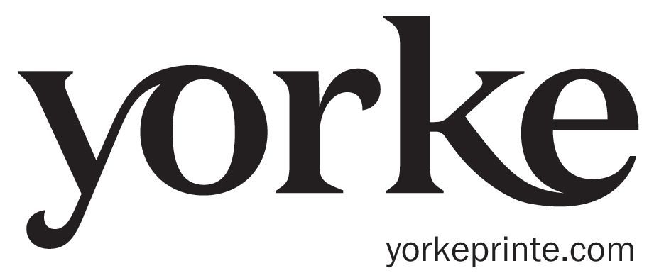 A black and white logo for yorke yorkeprinte.com