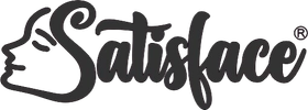 Ein schwarz-weißes Logo für ein Unternehmen namens Satisfaction.
