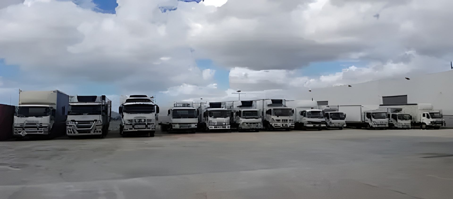 Delivery Trucks in the Parking Lot — Griffin Distributors in Mount St John, QLD