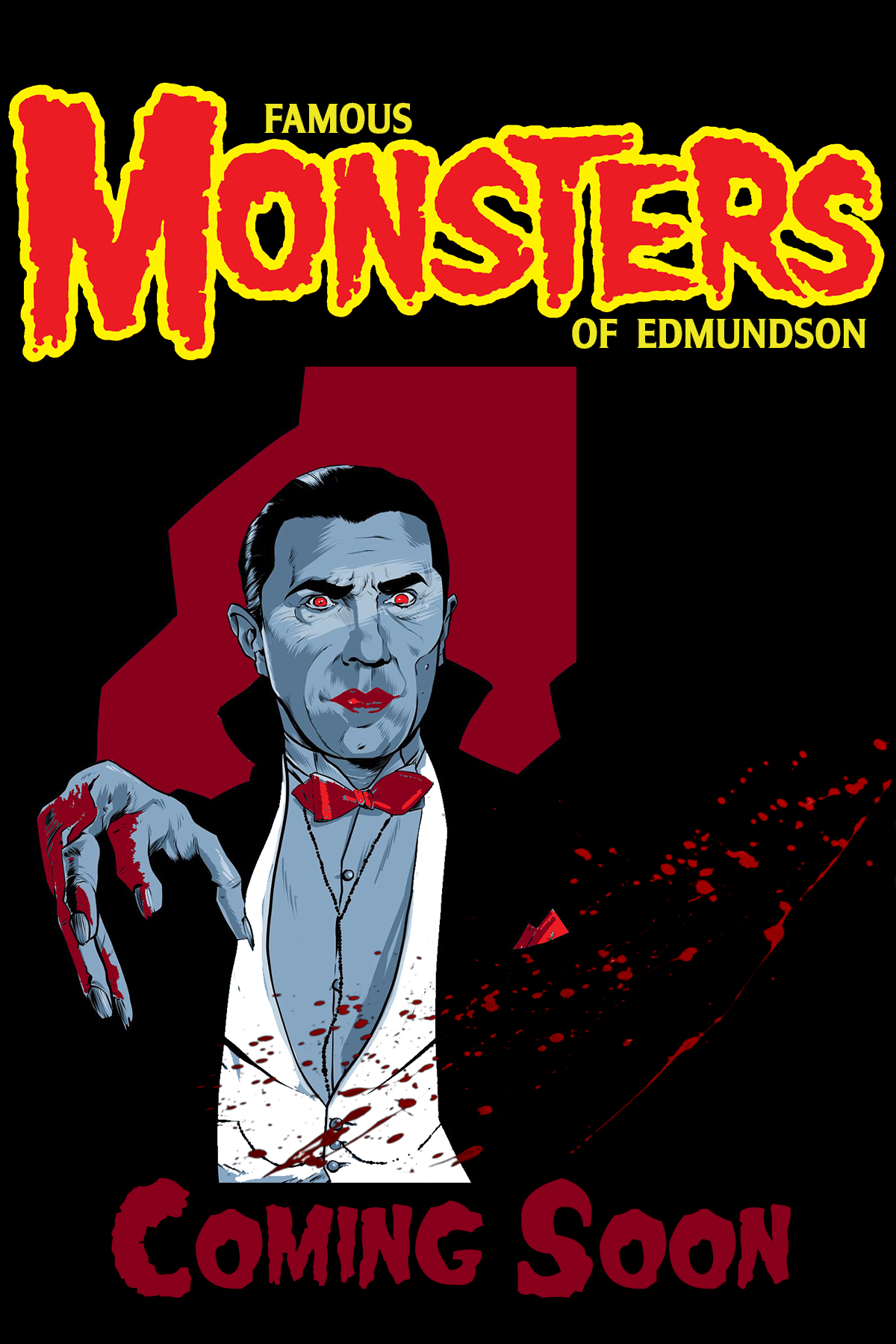 A poster for famous monsters of edmundson coming soon