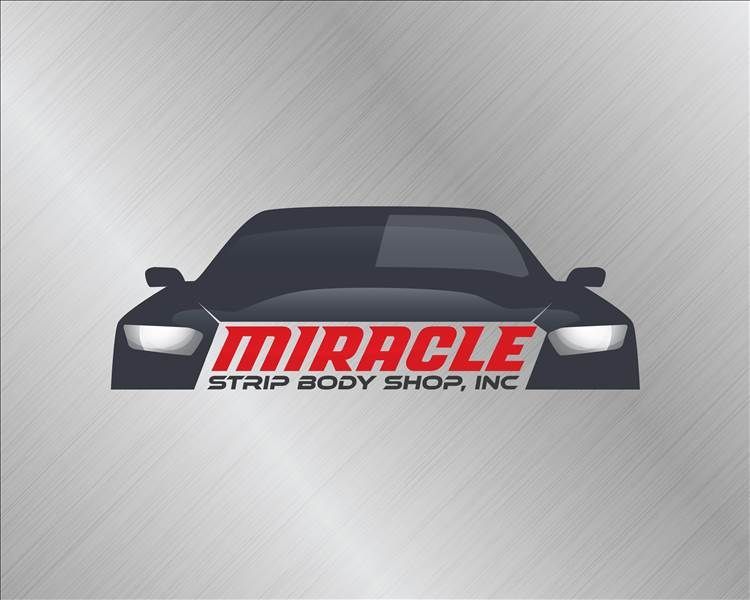 Logo for Miracle Strip Body Shop, Inc. featuring a dark gray car silhouette with "MIRACLE" in red.