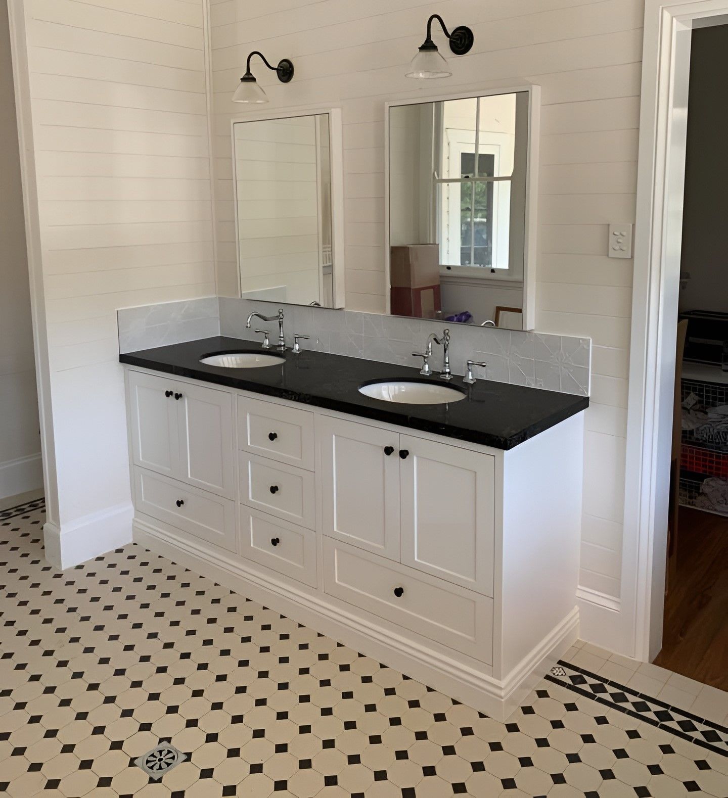 Black Top Bench Bathroom Sinks — Ben Lynch Cabinetmaking in South Lismore, NSW