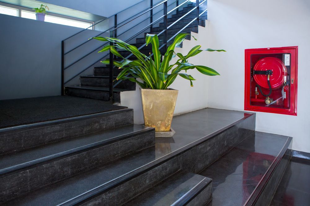 A Potted Plant Is Sitting On Top Of A Set Of Stairs — Firewerx In Dubbo, NSW