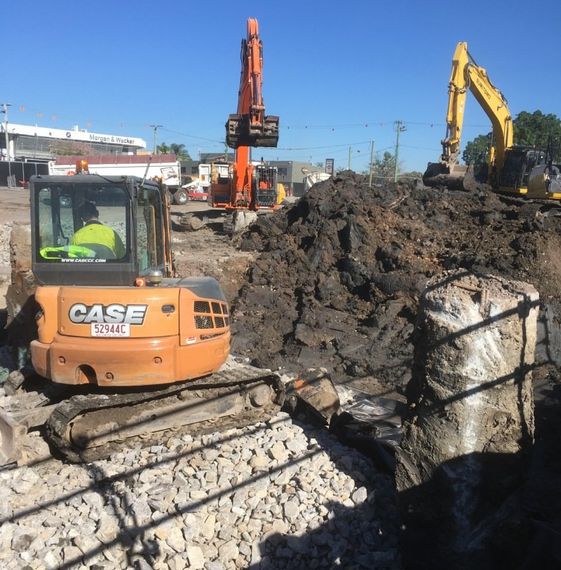 heavy construction machine working on excavation process