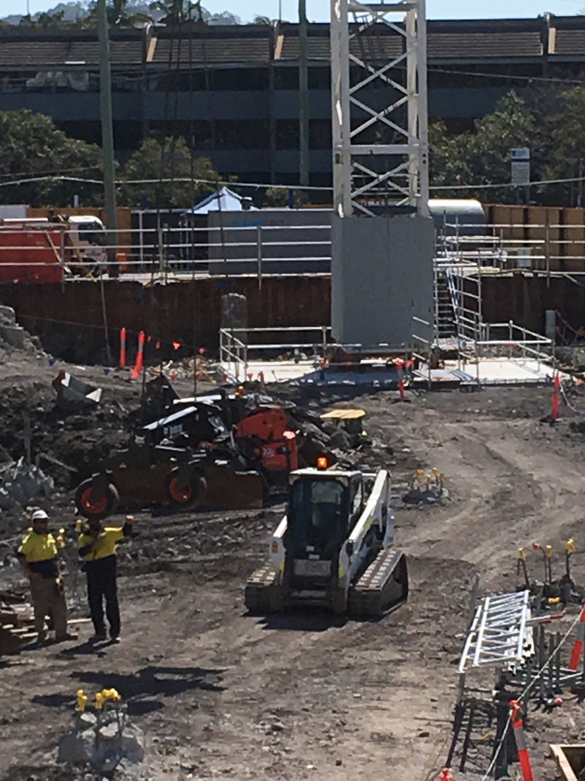 Heavy machine working at a construction site