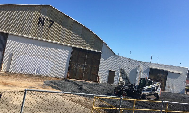 ground being levelled using machine