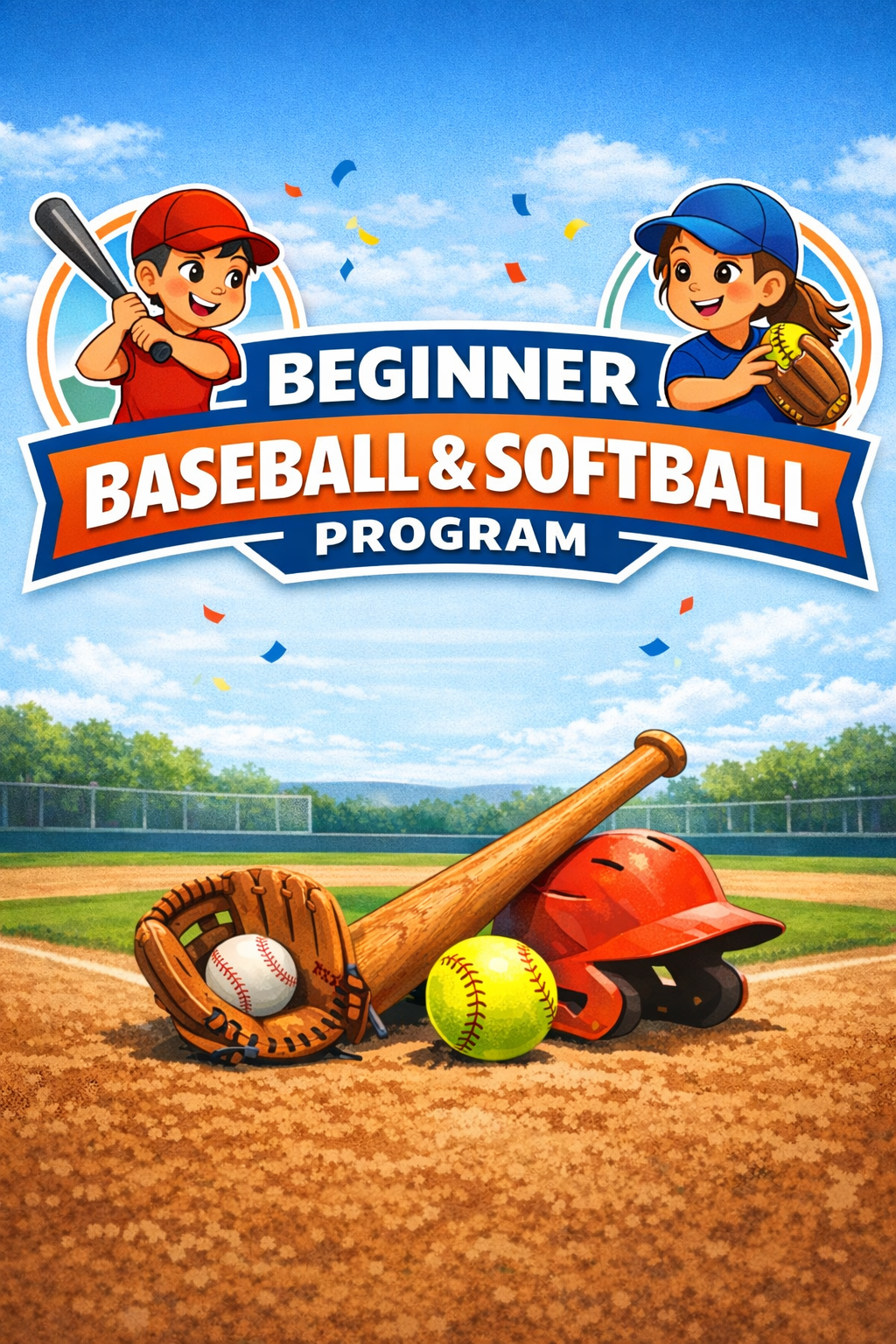 A young girl is swinging a bat at a baseball on a tee.