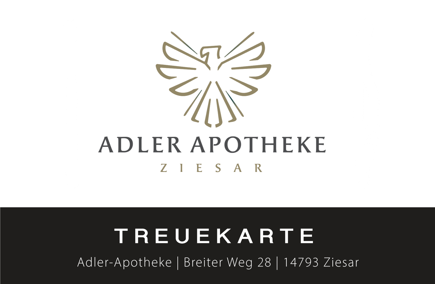 Ein Logo für die Adler-Apotheke mit einem Vogel darauf