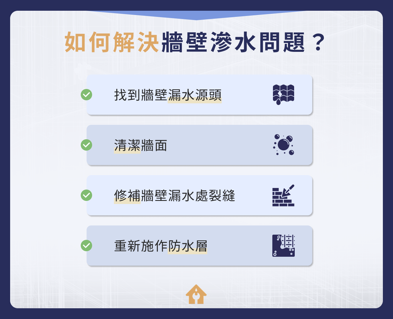 如何解決牆壁滲水問題?