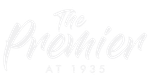 A white logo for the premier at 1935 on a white background.