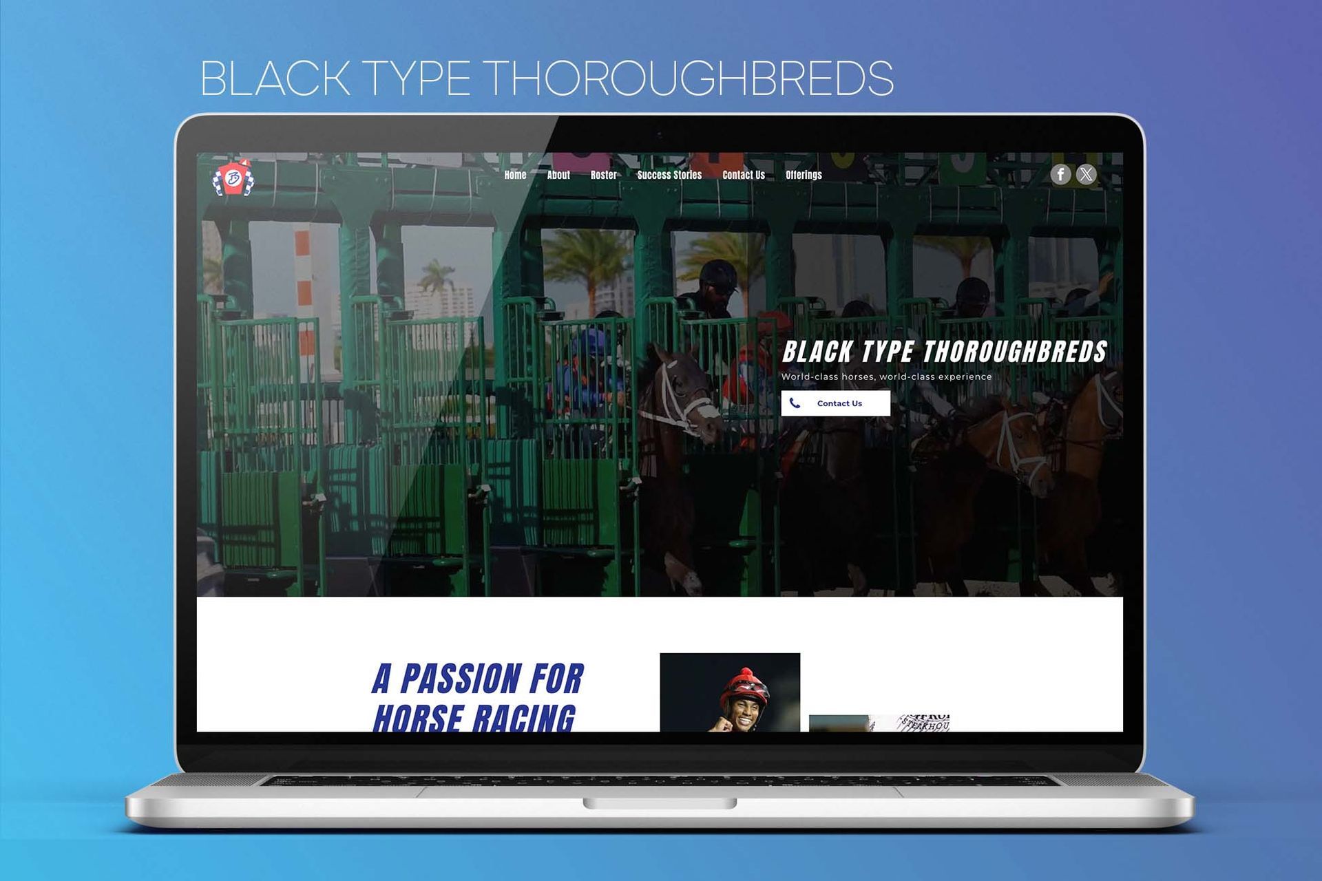 A laptop computer with a website on the screen.