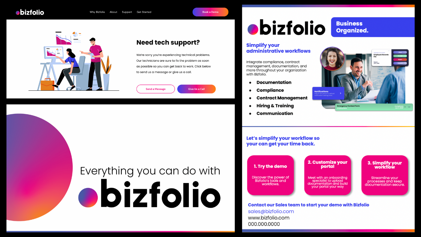 a collage of images for a company called bizfolio .