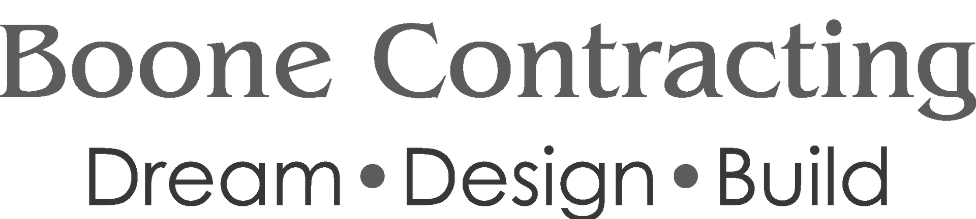 A logo for boone contracting