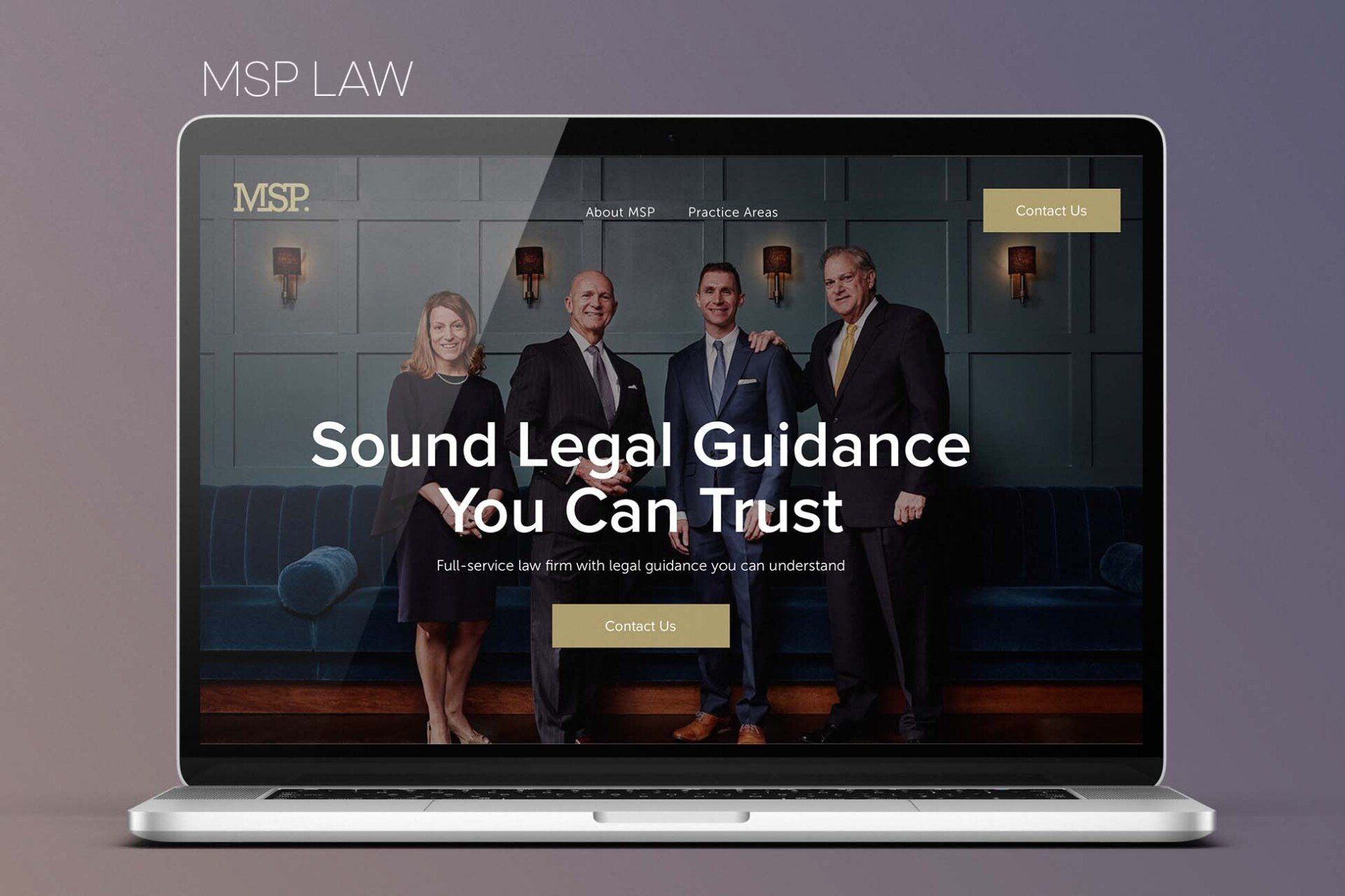 A laptop computer is open to a website for sound legal guidance you can trust.