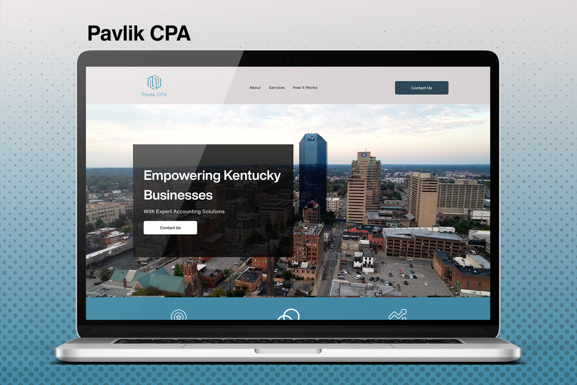 A laptop computer is open to a website for pavlik cpa
