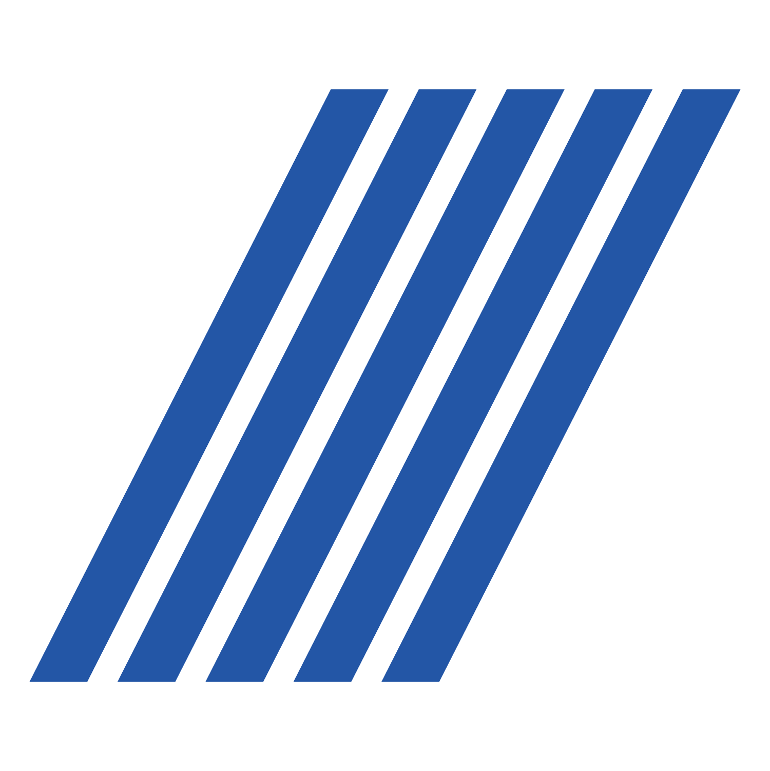 Five blue slanted vertical lines