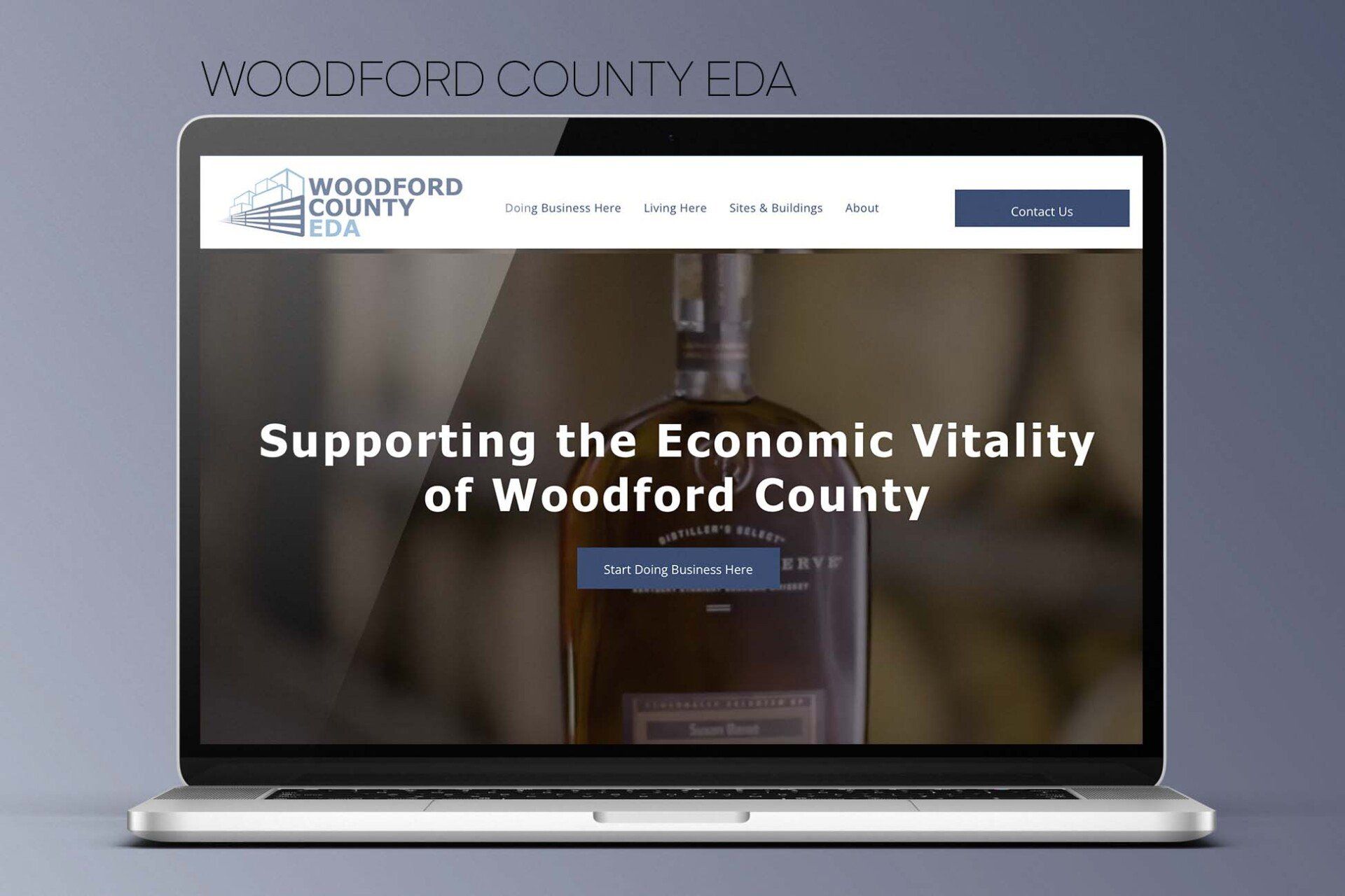 A laptop computer is open to a website for woodford county.