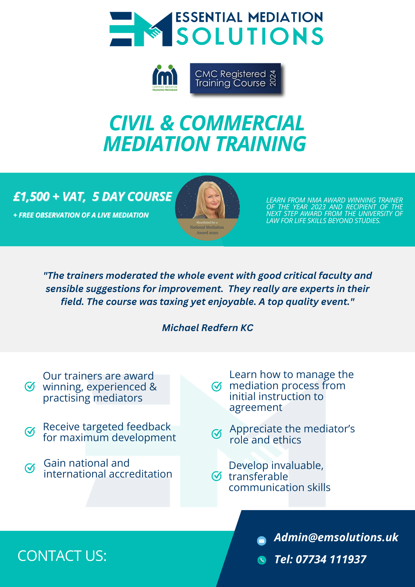 5 day online training for EMS Mediator Certification