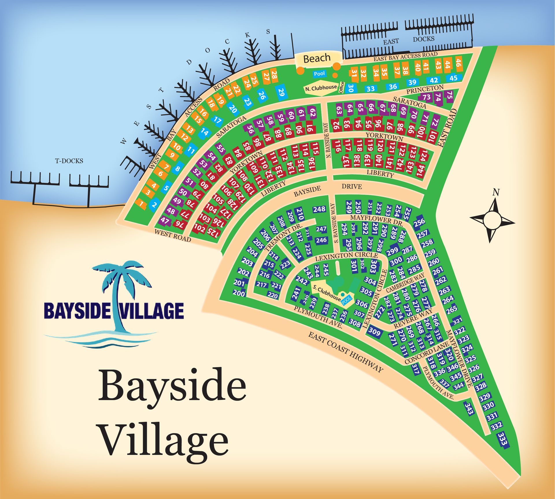 Map of Bayside Village Mobile Home Park