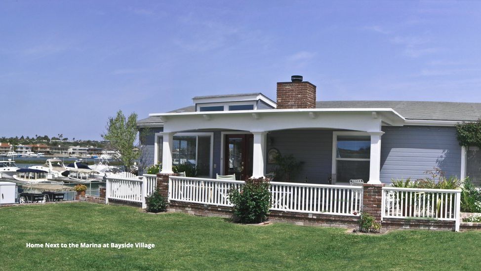 View of Bayside Village home facing the marina