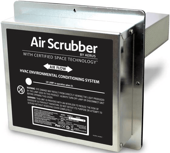 a box that says air scrubber on it