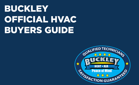 Buckley official hvac buyers guide with a blue background