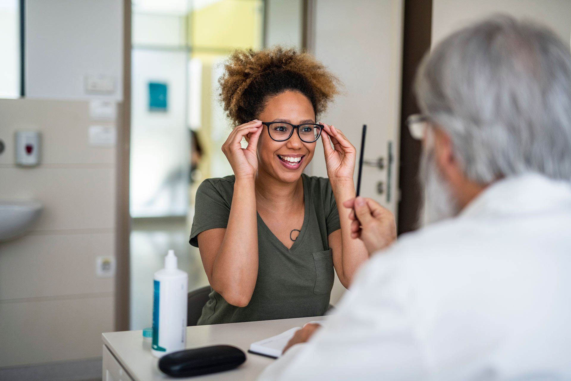 Woman Testing Eyeglass — Dixon, CA — Dixon Eyecare Associates