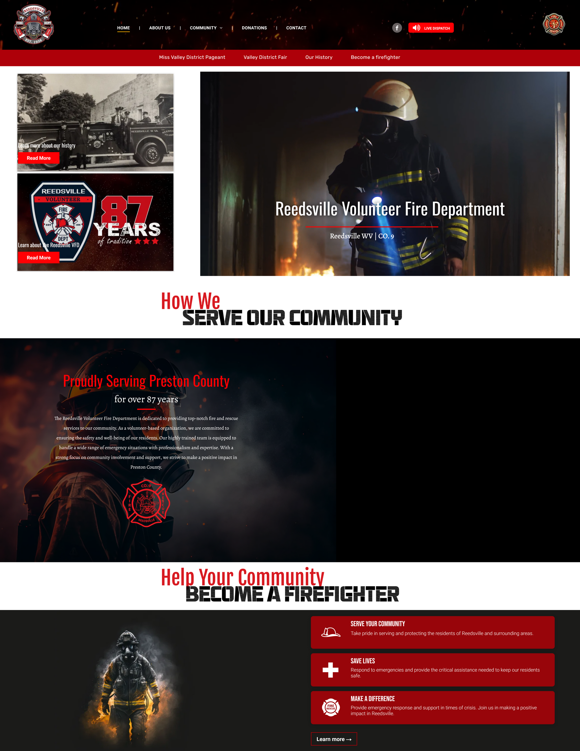 Reedsville Volunteer Fire Department website