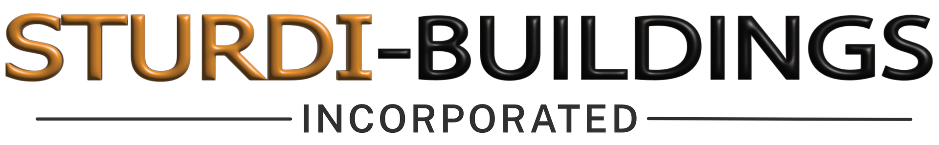 Sturdi-Buildings Incorporated logo in gold and black text on a white background
