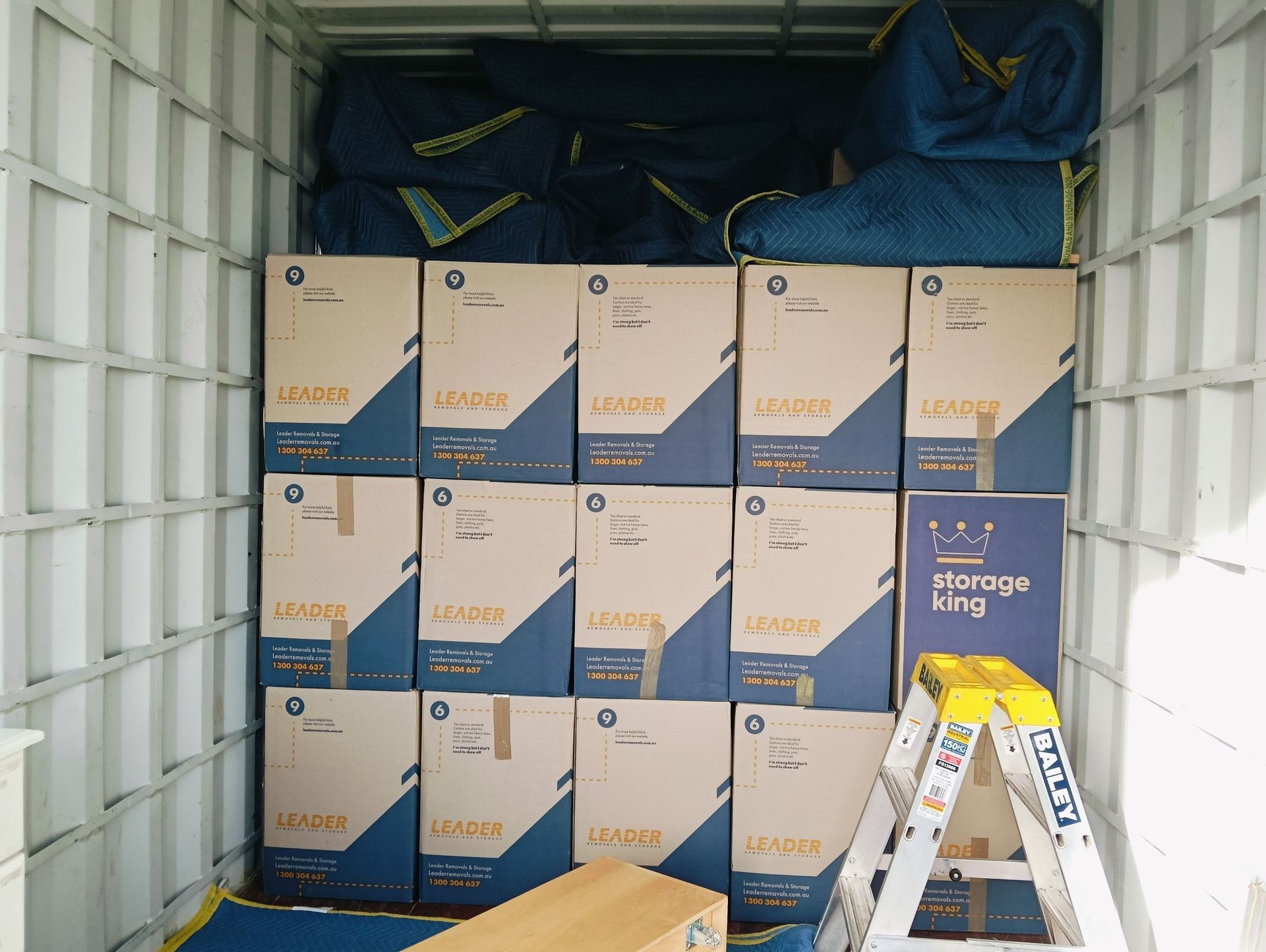 A Storage Unit Filled with Packing Boxes — Leader Removals & Storage in Mitchell, ACT