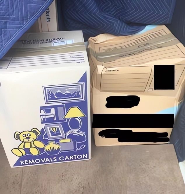 A Removals Carton with A Teddy Bear on It — Leader Removals & Storage in Mitchell, ACT