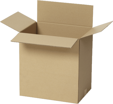 A Cardboard Box with The Lid Open on A White  — Leader Removals & Storage in Mitchell, ACT
