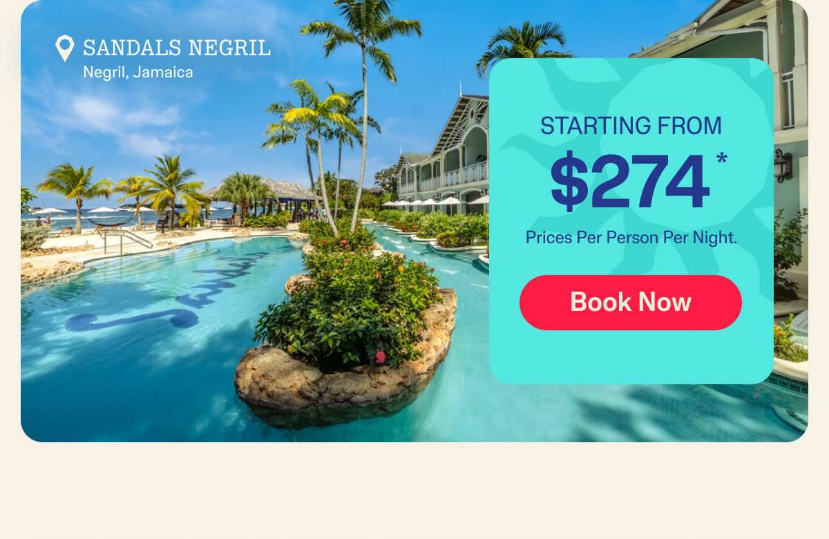 A swimming pool with a sign that says starting from $ 274 and a book now button.