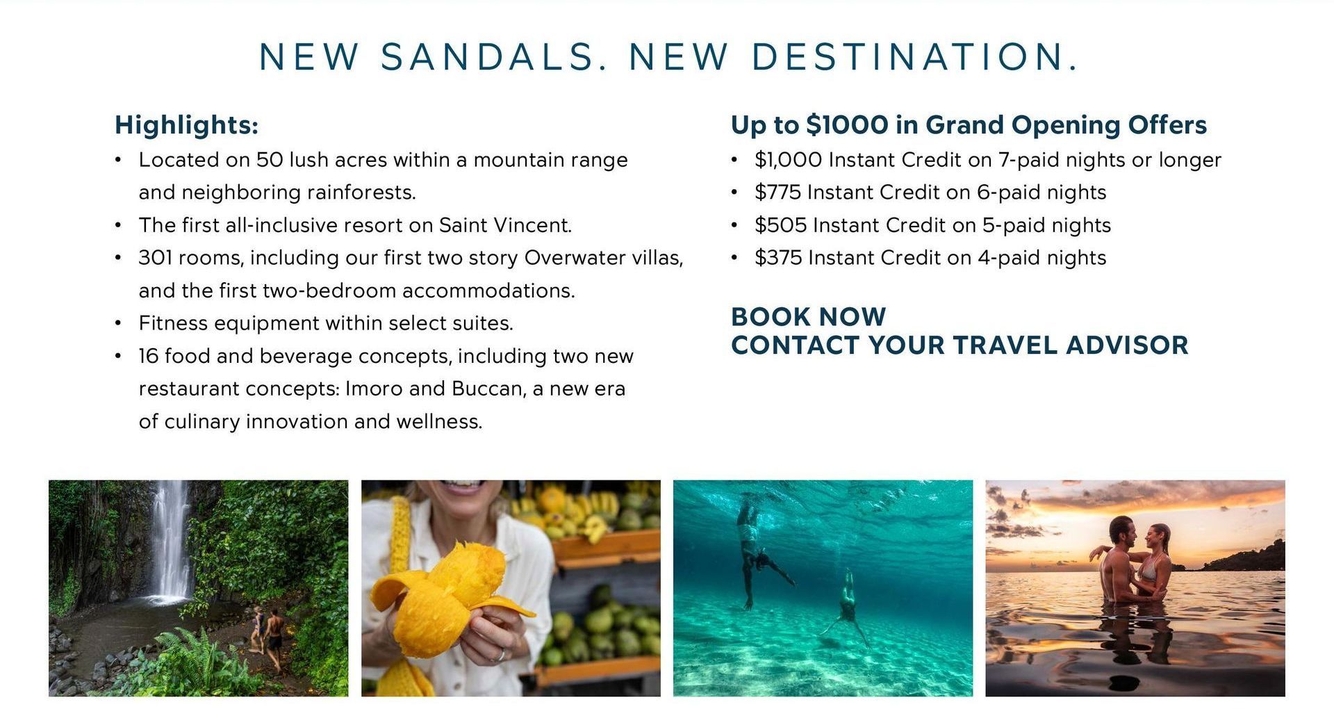 new sandals new destination amenities