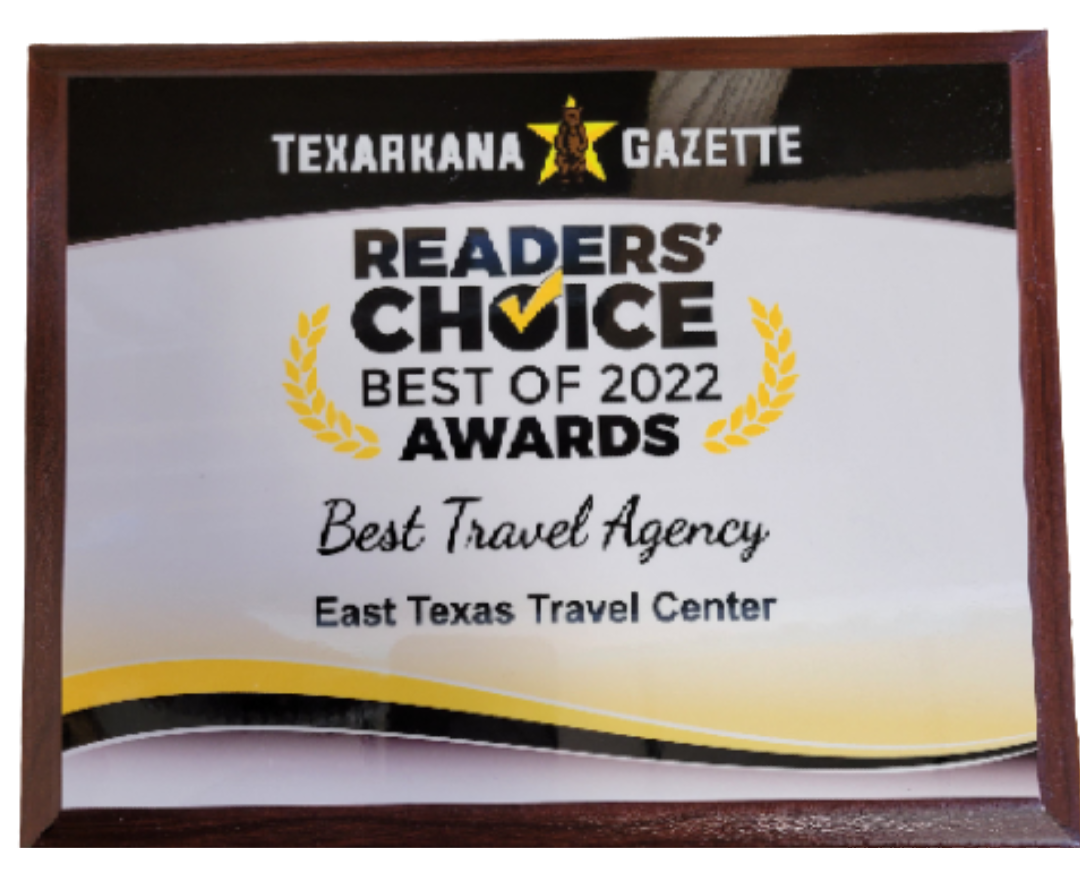 texarkana gazette readers choice award for 2022 best travel agency