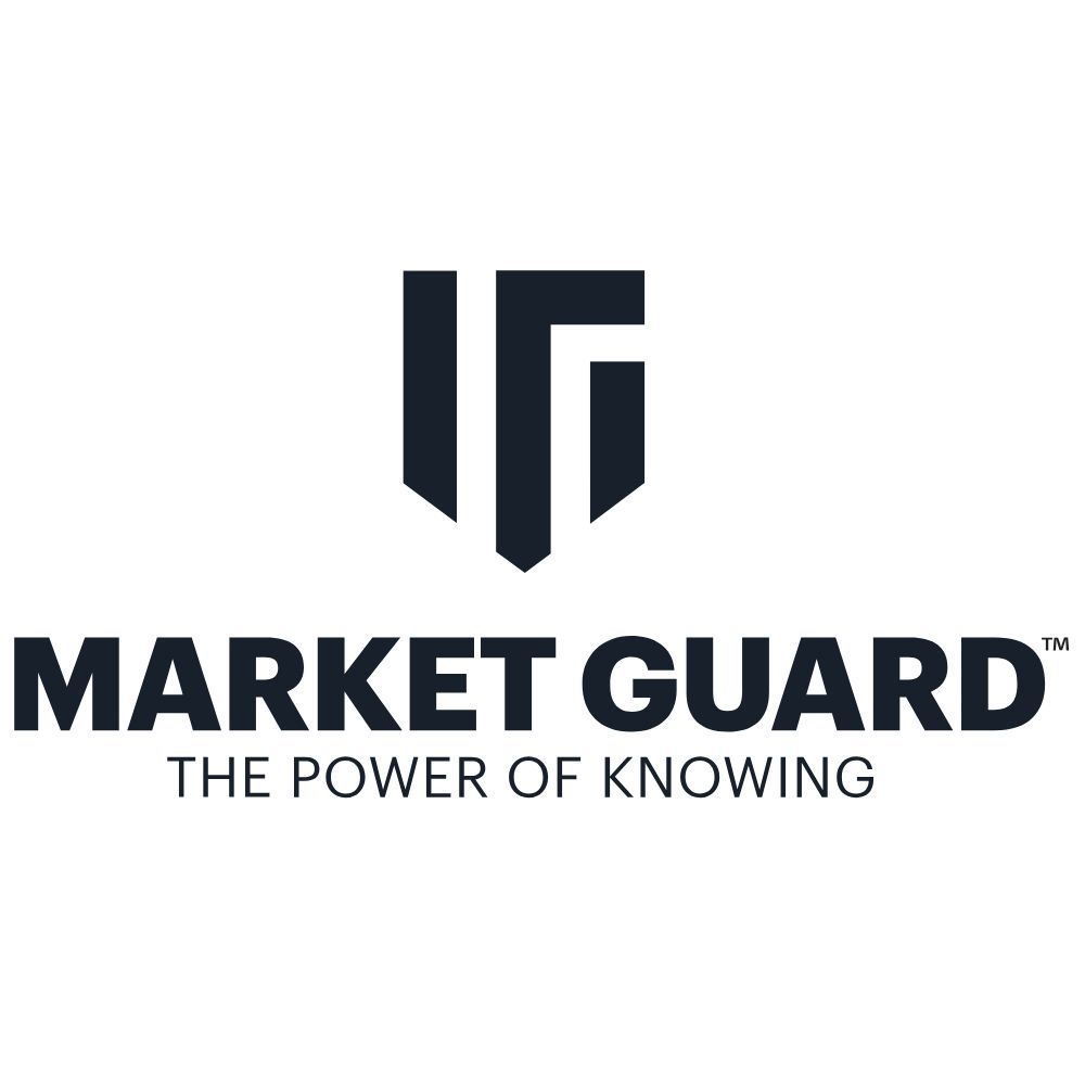 The logo for market guard is the power of knowing.