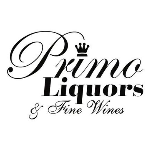 The logo for primo liquors and fine wines has a crown on it.