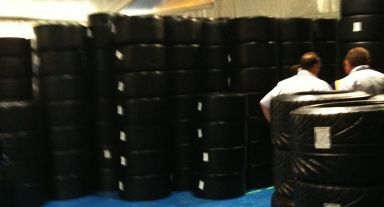 Stacks of tyres