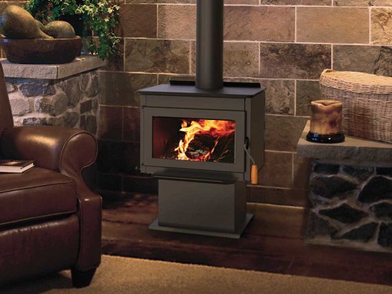 Iron Strike wood stove installation in wisconsin