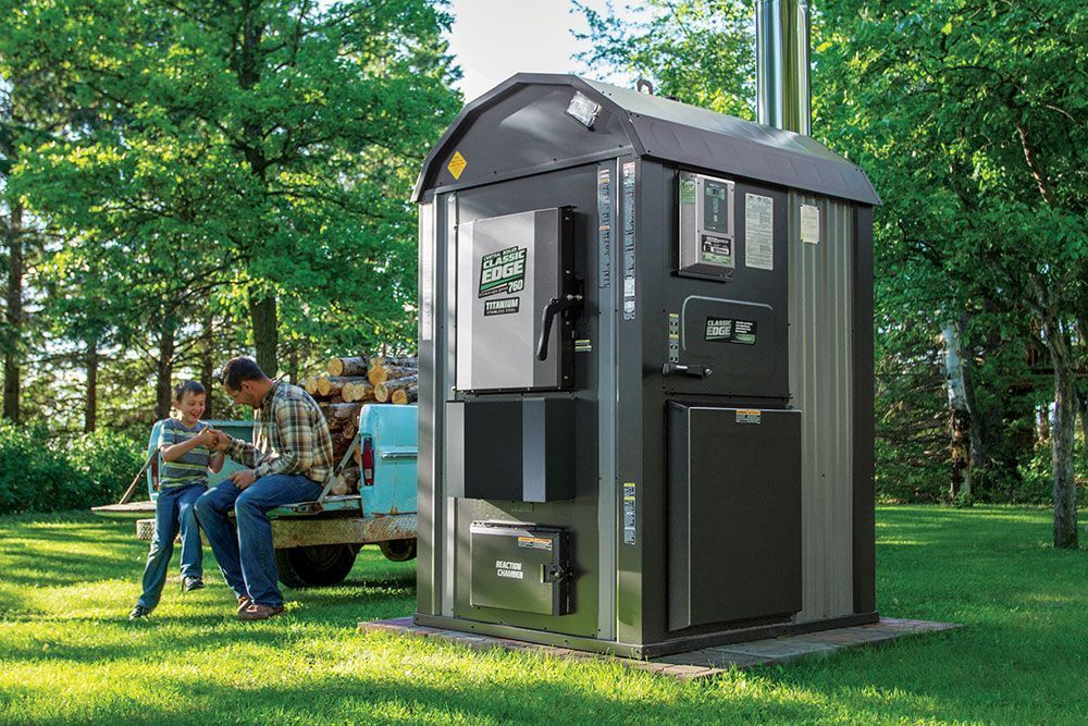 outdoor wood furnace from central boiler  wisconsin