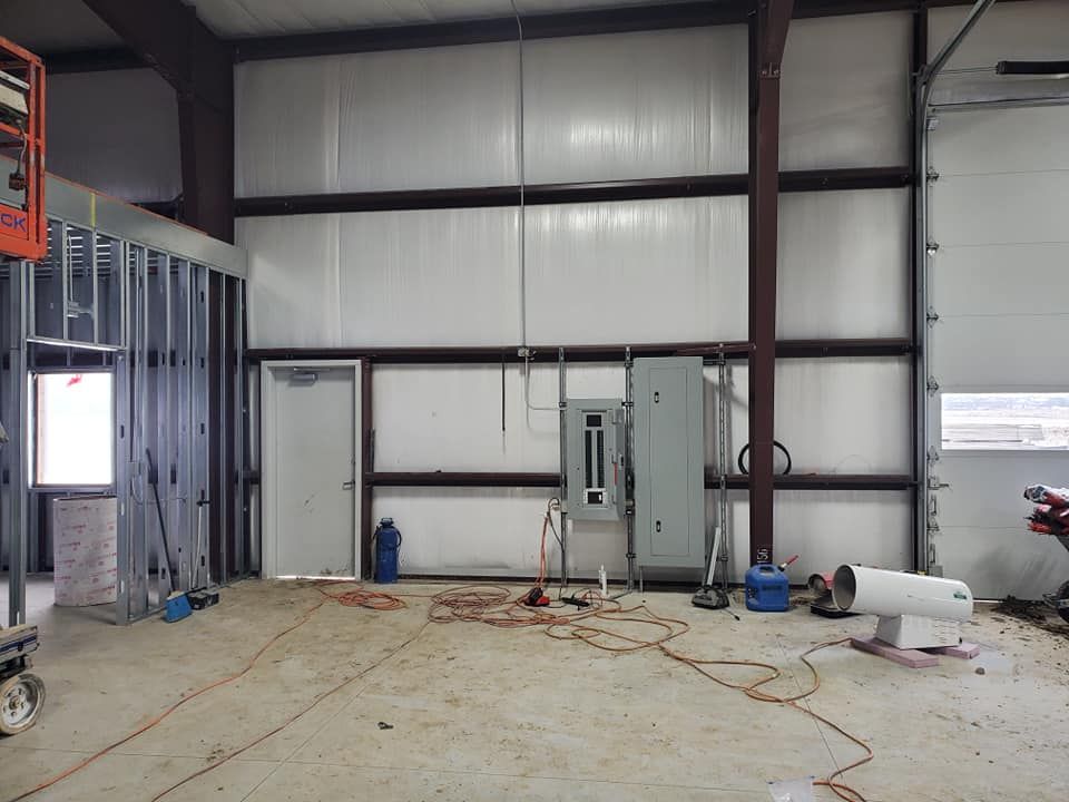 A large room with a lot of electrical equipment in it.