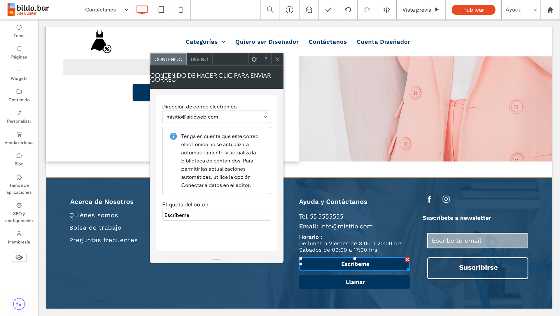 sitio web pagina web formularios
