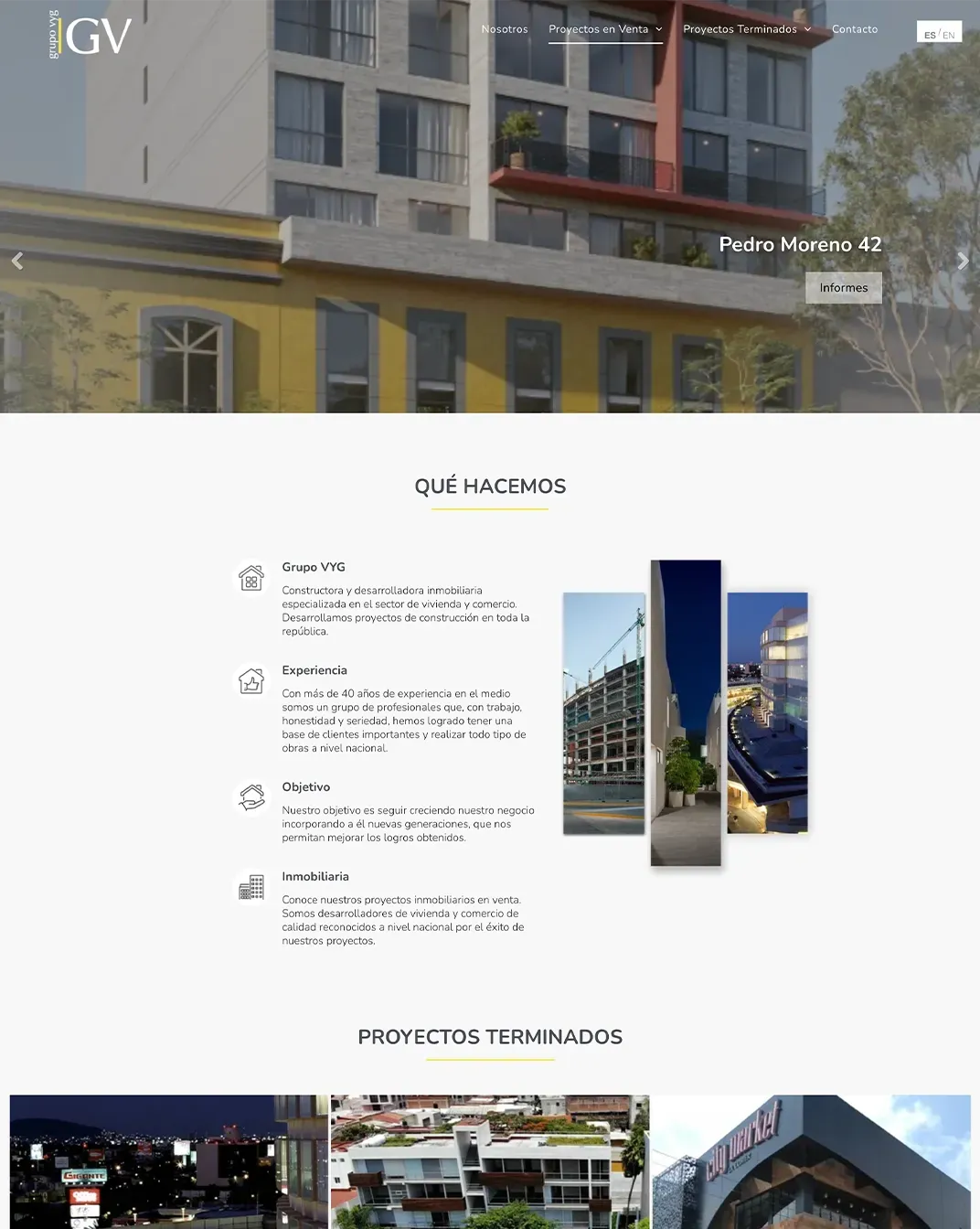 sitio web pagina web grupo vyg