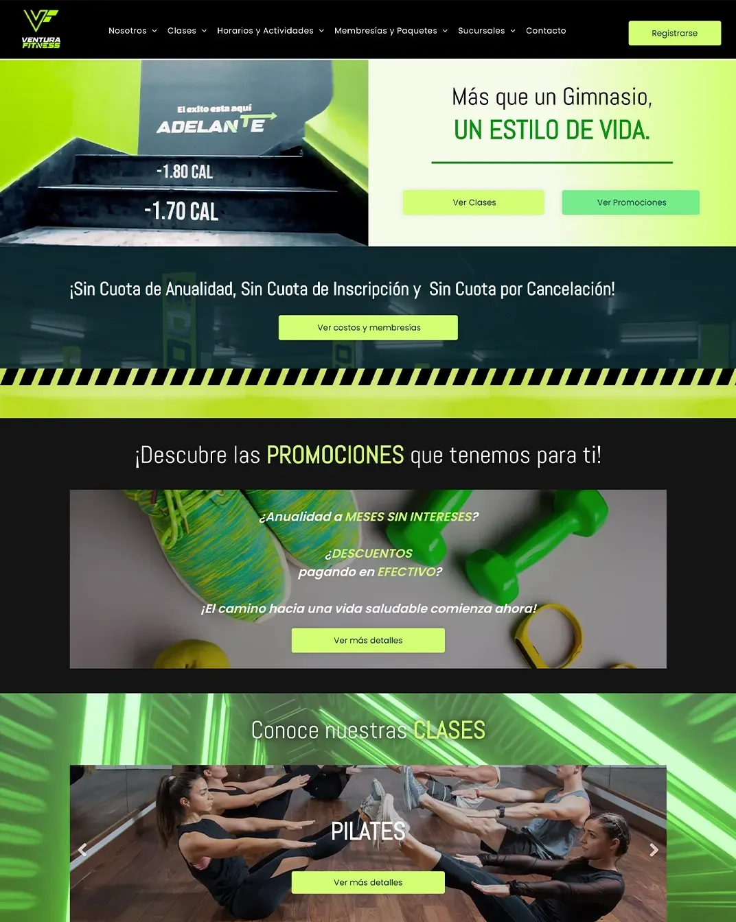 sitio web pagina web ventura fitnes