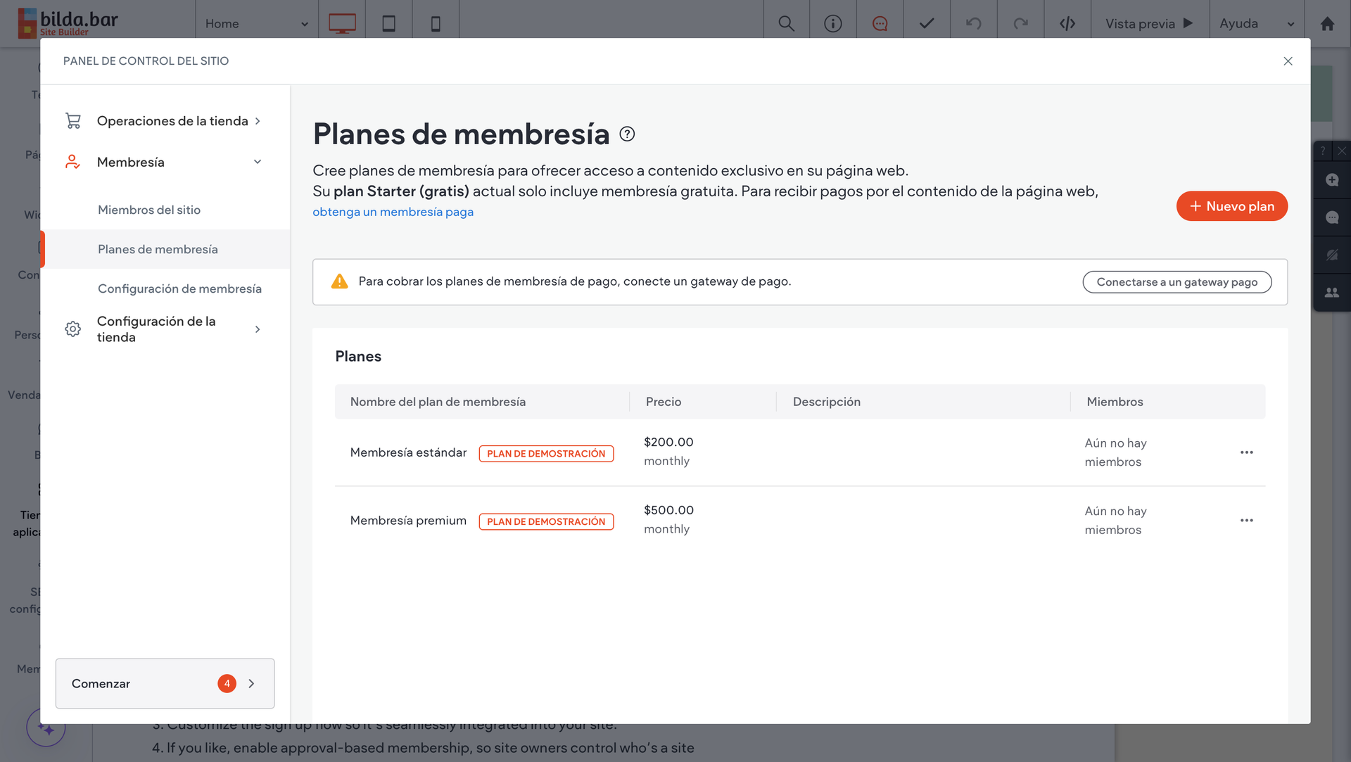 sitio web pagina web membresias