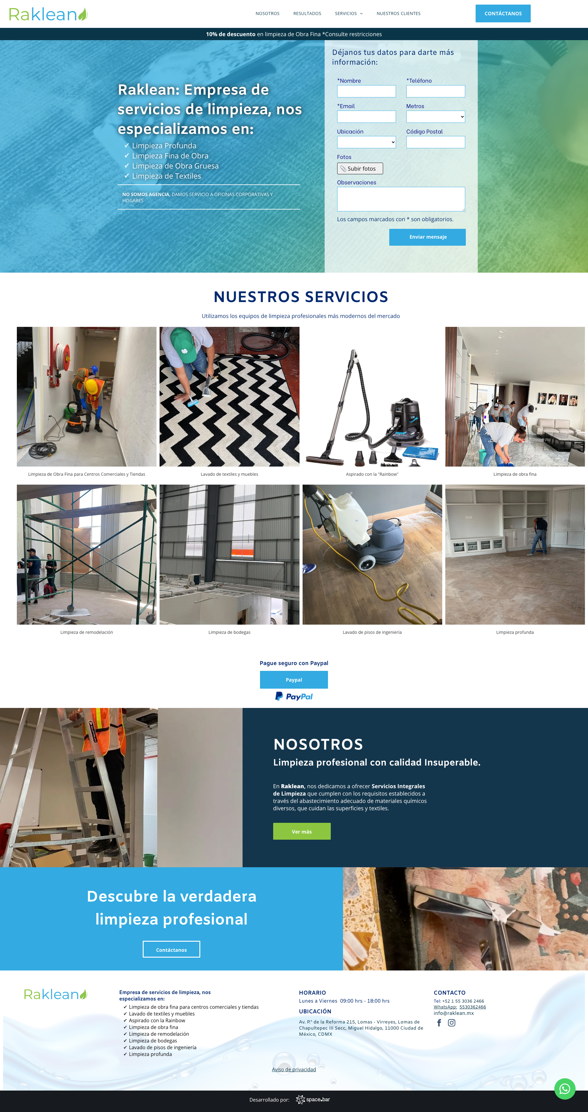 sitio web pagina web raklean
