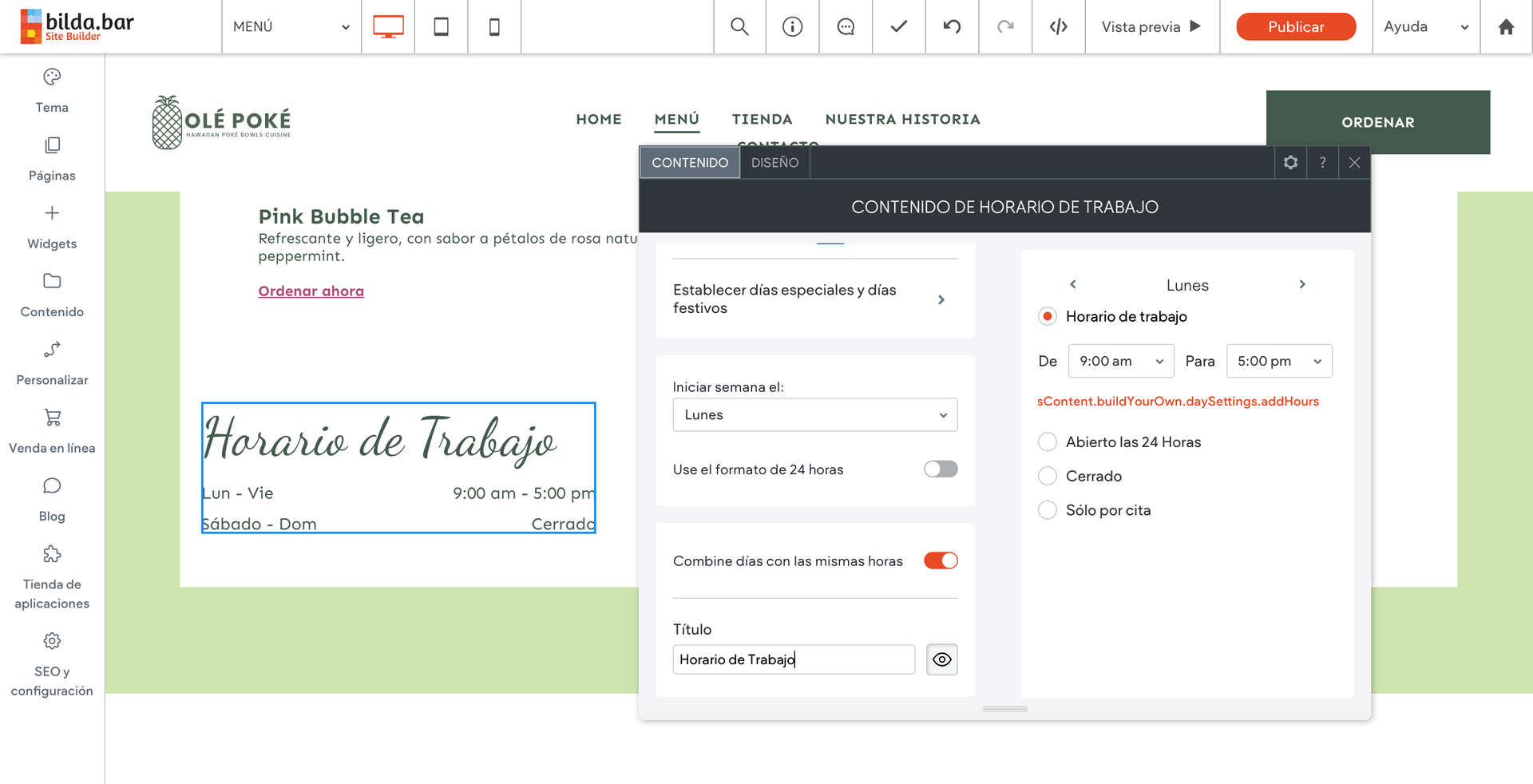 sitio web pagina web widgets