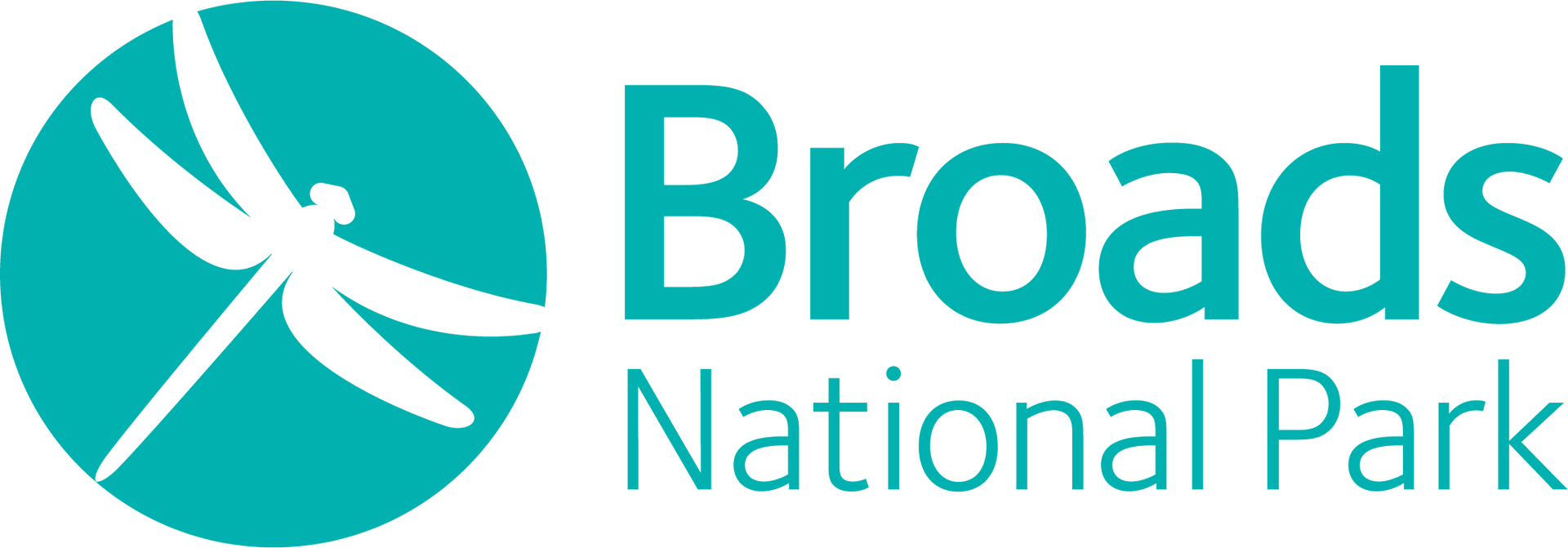A logo for broads national park with a dragonfly on it